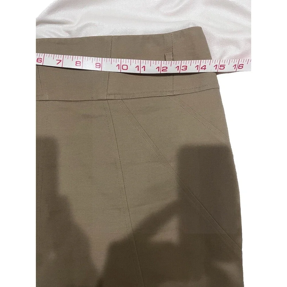 Worthington 22” Knee Length Cotton Lined Pencil Skirt Beige Tan Size 4